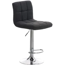 Décoshop26 - Barhocker x1 mit Fußstütze höhenverstellbar modernes Design in dunkelgrauem Stoff 10_0000053