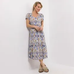 KIM & CO. Midi-Kleid Brazil Knit Jersey V-Ausschnitt figurumspielend