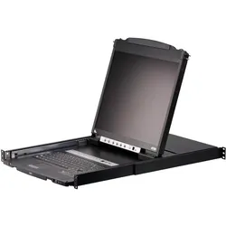 Aten CL5808N UK Dual Rail KVM-Switch 8-Port, 19"-LCD (PS/2-USB VGA) UK-Layout, KVM Switch, Schwarz