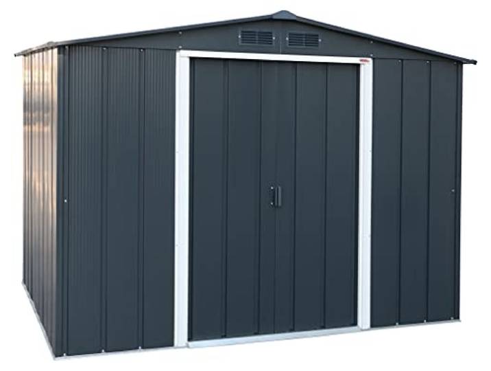 Duramax Metallgerätehaus ECO 8x6, mit Giebeldach, 2 Schiebetüren, inkl. Bodenrahmen, Maße ca. 262 x 182,1 x 191 cm