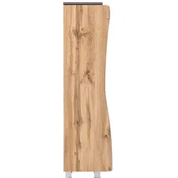 Landhaus Badmidischrank in Wildeichefarben und Dunkelgrau 135 cm hoch