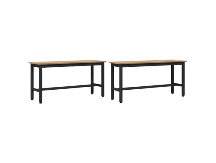 HBBMGYD Esszimmerbank, 100 x 32,5 x 48,5 cm, 2 Stück Holzwerkstoff, Stahlbeine, glatte Oberfläche, ohne Rückenlehne, verstellbar, Esszimmer, Wohnzimmer, Schlafzimmer