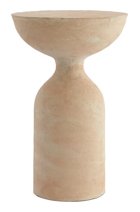 Light & Living Ronde Bijzettafel Murla Papier Maché, Beige, Ø36 cm