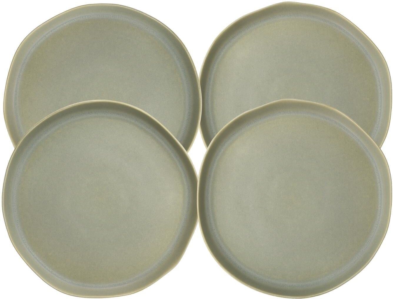 Servierplatte "Shoku", grün, Ø:28cm, Steinzeug, VILLA COLLECTION DENMARK, Servierplatten, Servierplatte grün Ø 28cm
