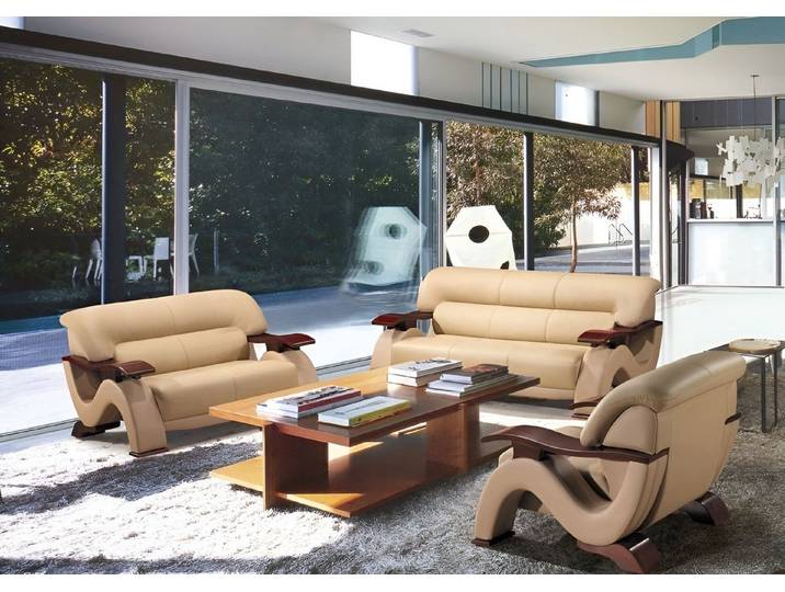 Xlmoebel 3-Sitzer Elegantes Ledersofa mit großzügigen Sitzflächen für entspanntes Wohnen, 3-Sitzer, Hergestellt in Europa