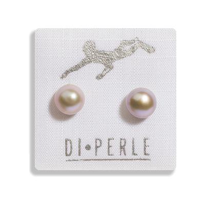 Perlenohrringe DI PERLE "Süßwasserperlen Ohrringe Ohrstecker, Silber", rosa (grau), Ohrringe, Damen, Damen (mm )