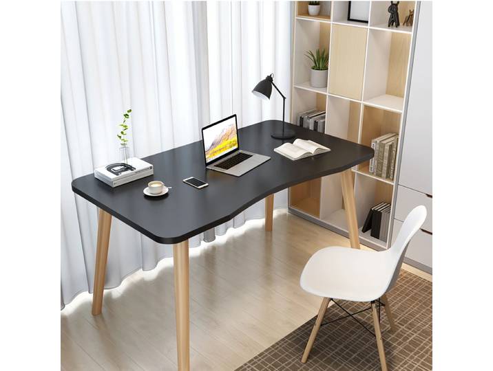 Bureau d'ordinateur, table d'étude pour le bureau à domicile, poste de travail, coins arrondis