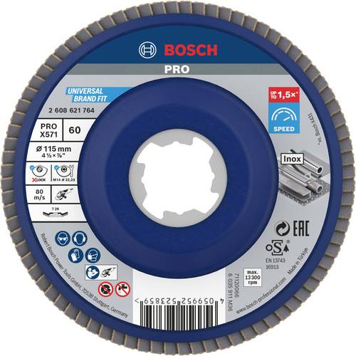 Bosch Accessories 2608621764 X-LOCK Fächerschleifscheibe Durchmesser 115mm