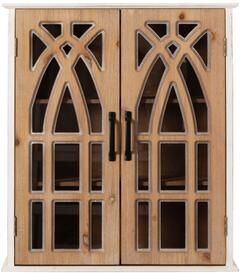 Ashbury Wall-Mounted Accent Cabinet Solid Wood with Decorative Cutout Doors and Farmhouse Storage by GDFStudio