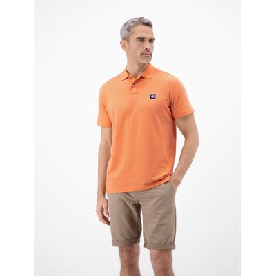 Poloshirt LERROS, Herren, Gr. 3XL, orange (pale papaya), Single Jersey, Obermaterial: 100% Baumwolle, unifarben, regular fit normal, Rundhals, abgesteppte Kante, Shirts, Regular Fit, mit 3-Knopf-Form, mit Seitenschlitzen