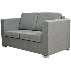 vidaXL 2-Sitzer Sofa Stoff Hellgrau