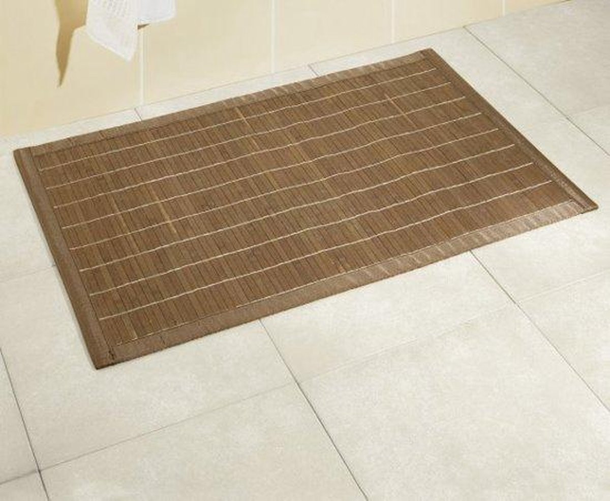 Wenko Douchemat Bamboo Donkerbruin 80 x 50 cm