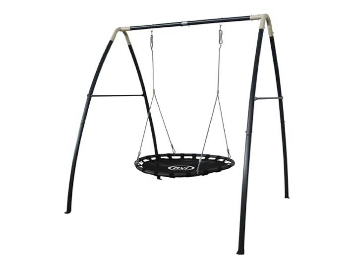 AXI Schaukel Set aus Metall in Anthrazit & Creme mit Nestschaukel Gartenschaukel mit Nestschaukel für Kinder, mit Gestell & Bodenanker, Maße 238 x 210 x 218 cm