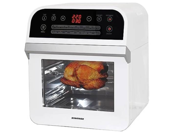 Syntrox Germany 12 in 1 Multifunktionskocher Bolabus mit Touch Screen, gesundes Frittieren, Heißluftgarer, moderne Küchengeräte, Brotbackautomat, 1600 Watt, Minibackofen, Multicooker