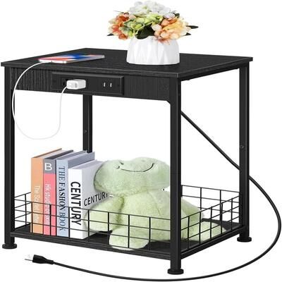 No End Table with Charging Station