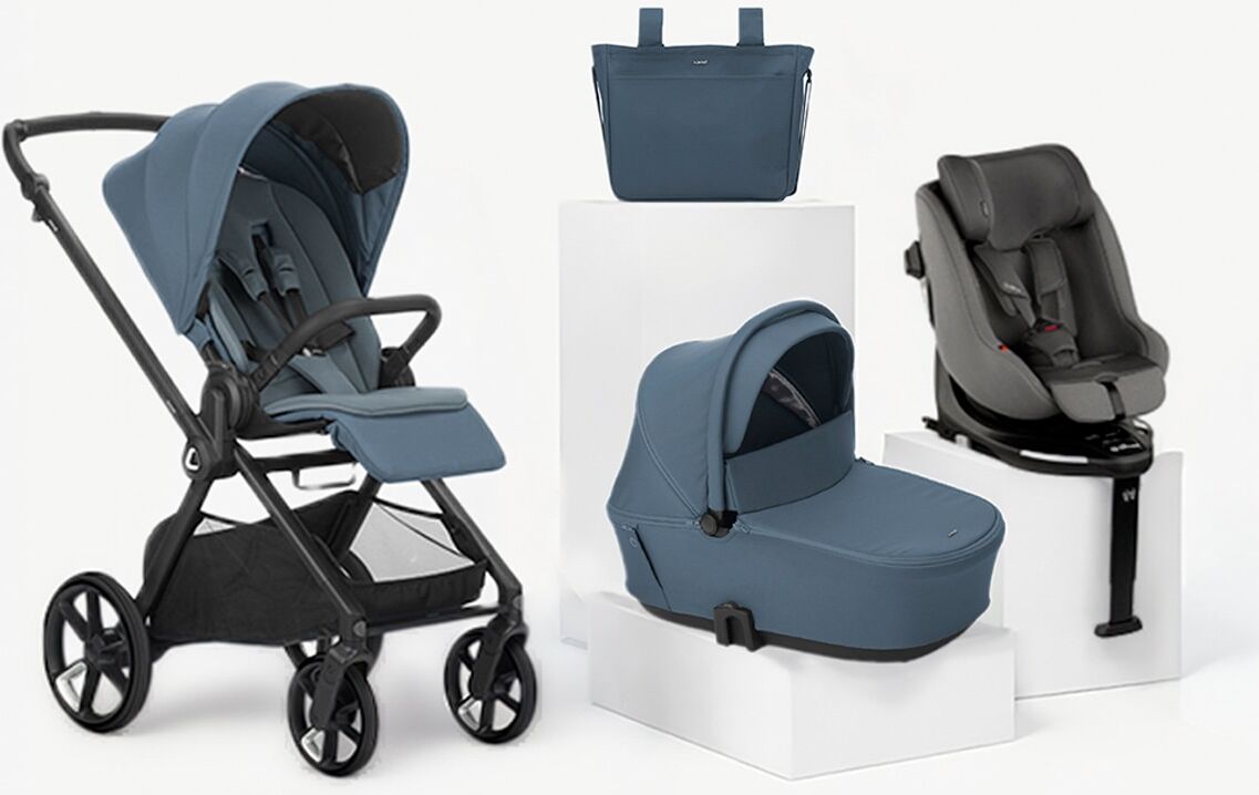 Jané Trío Muum 5 azul + capazo Sleep + silla auto Kombifix gris.
