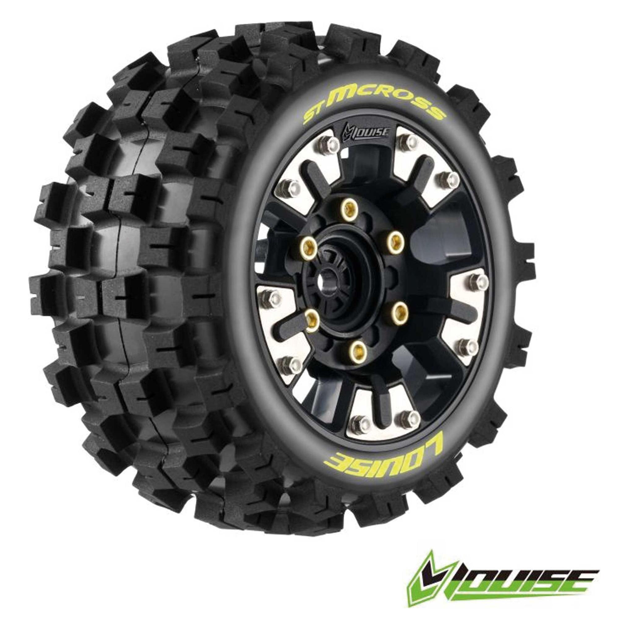 Louise ST-MCROSS auf Felge schwarz 12mm Removable Hex (0&1/2) (2) TRX Mini-MAXX / XRT (LOUT3390SM)