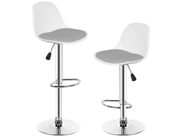 Tabouret de bar Lot de 2-Ensemble-Cuir PU-XJING-Tabouret de bar pivotant à 360° avec dossier
