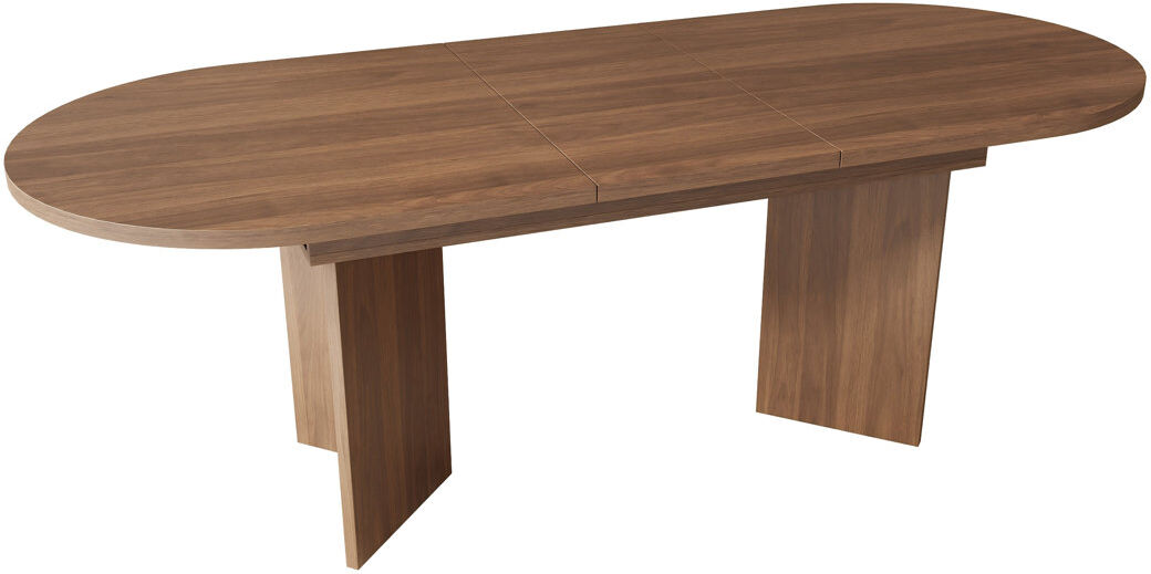 Latitude Run Extendable Oval Dining Table Walnut 75cmH x 140cmW x 90cmD