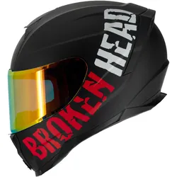 Broken Head BeProud Sport Rot Motorradhelm + Rot verspiegeltes Visier | Mirror E... L (59-60 cm)