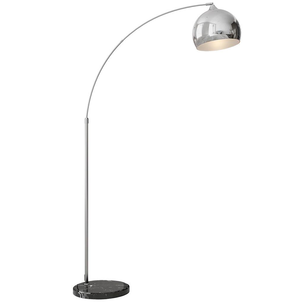 Homcom Stehlampe, Silber, Metall, 30x180x115 cm, Lampen & Leuchten, Innenbeleuchtung, Stehlampen, Stehlampen