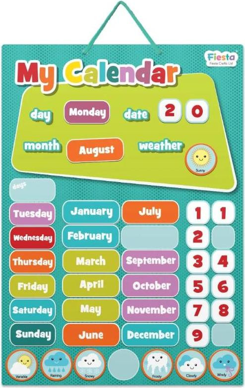 Fiesta Crafts Magnetische Kalender Educatief Speelgoed Meerkleurig