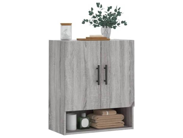 KTHLBRH Wandschrank Grau Sonoma 60 x 31 x 70 cm aus mehrschichtigem Holz Wandmontage, großer Raum, feuchtigkeitsbeständig, glatte Oberfläche, Anzeigefunktion