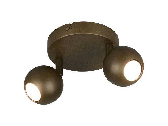 Plafonnier Enaro Ø 13cm Marron/Marron 2 Matériau : Métal Surface en métal : Laqué Type de métal : Fer GU10