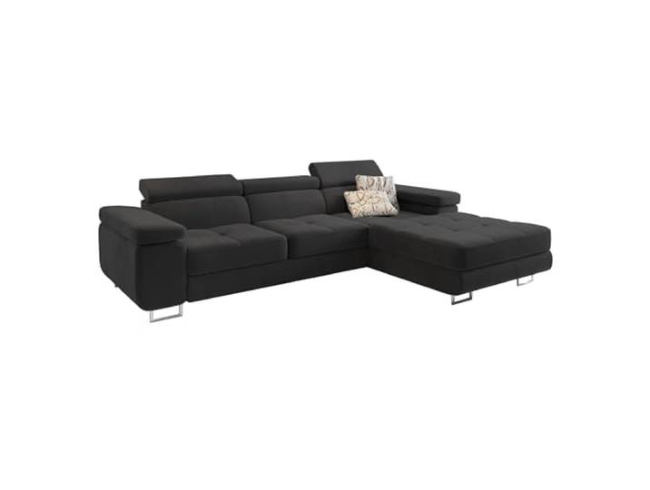 Masseno Ecksofa ELMA R-S mit Schlaffunktion L-Form, Sofa mit Bettkasten, Wohnzimmersofa, Couch, Soffa, Bettsofa, Couchgarnitur- Schwarz, Monolith 95