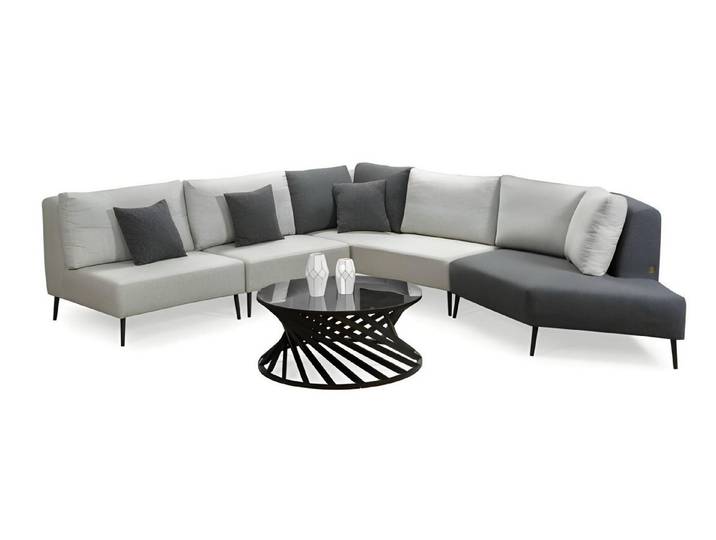 Xlmoebel Ecksofa Ecksofa L-Form Beige-Grau mit abnehmbaren Kissen von XLMOEBEL, Ecksofa 1 Teile, Made in Europa