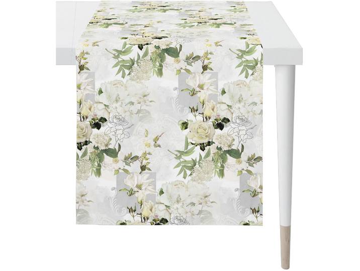Tischläufer APELT 6721 , weiss (weiß), B:140cm L:48cm, Baumwolle, Polyester, Tischdecken, Tischläufer