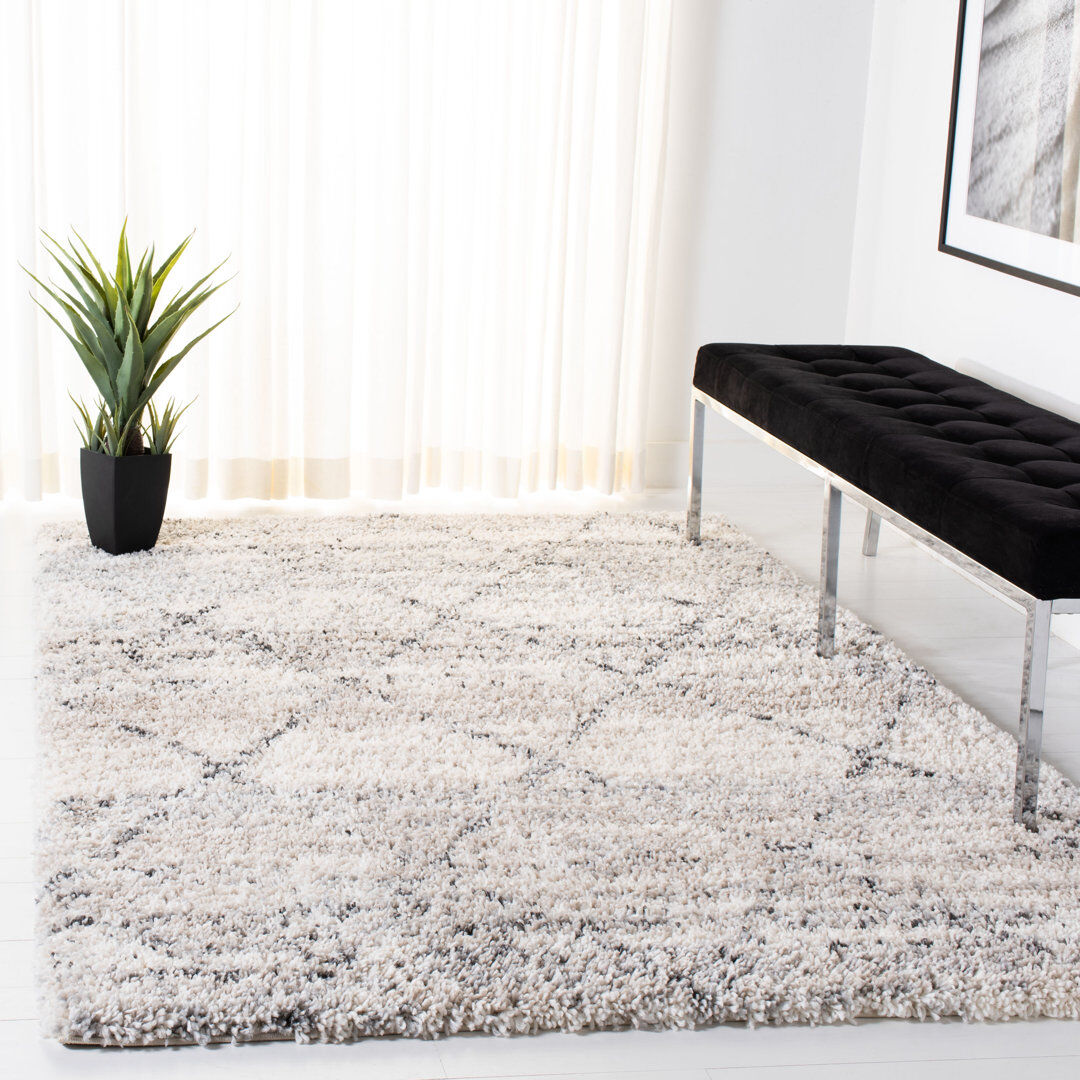 Gracie Oaks Ockton Geometric Area Rug Gray Rectangle 183 x 244cm
