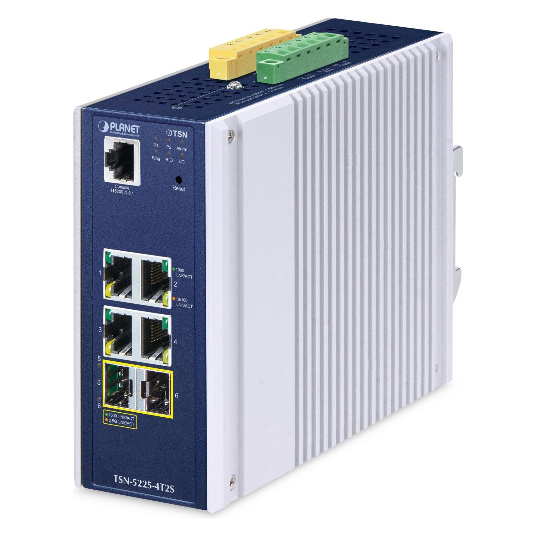 Planet Industrial L2+ 4-Port Managed TSN Switch TSN-5225-4T2 (6 Ports) (TSN-5225-4T2S)