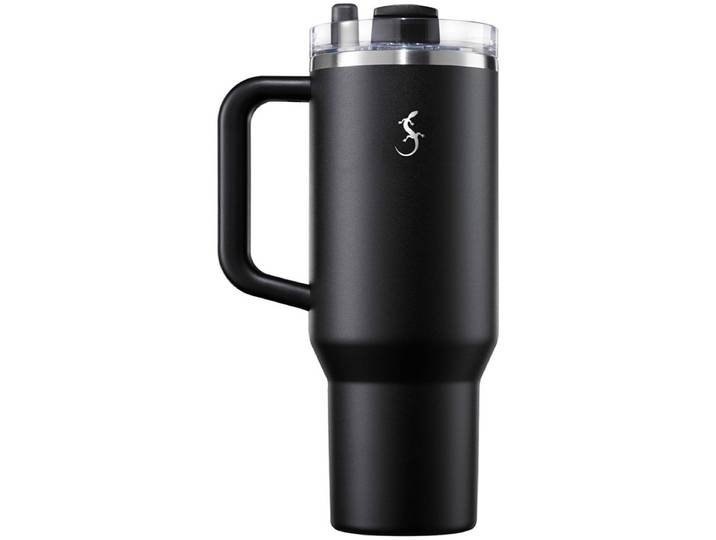 Lurch Big Cup - Isoleerbeker - Met handgreep - Geïntegreerd rietje - RVS - Zwart - 1.2L