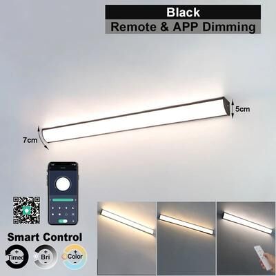 Uplifted Goods Smart LED Outdoor Wall Lamp With Remote Or App Control black Dimming 100 Cm