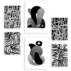 POSTER Set Mit 6 Kaput Handwerk In Liebhaber Abstrakt Ästhetische Dekorative Gemälde Für Ihr Wohnzimmer, Schlafzimmer, Zuhause A3 & A4 Rahmenlos
