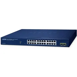 Planet Switch Websmart 19" 24 ports Giga + 2 x SFP (24 Ports), Netzwerk Switch, Blau