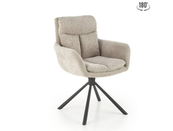 Chaise design rembourrée et pivotante en tissu de polyester beige