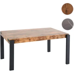 Esstisch HWC-L53, Tisch Küchentisch Esszimmertisch, Industrial Metall 140x80cm ~ dunkle Wildeiche