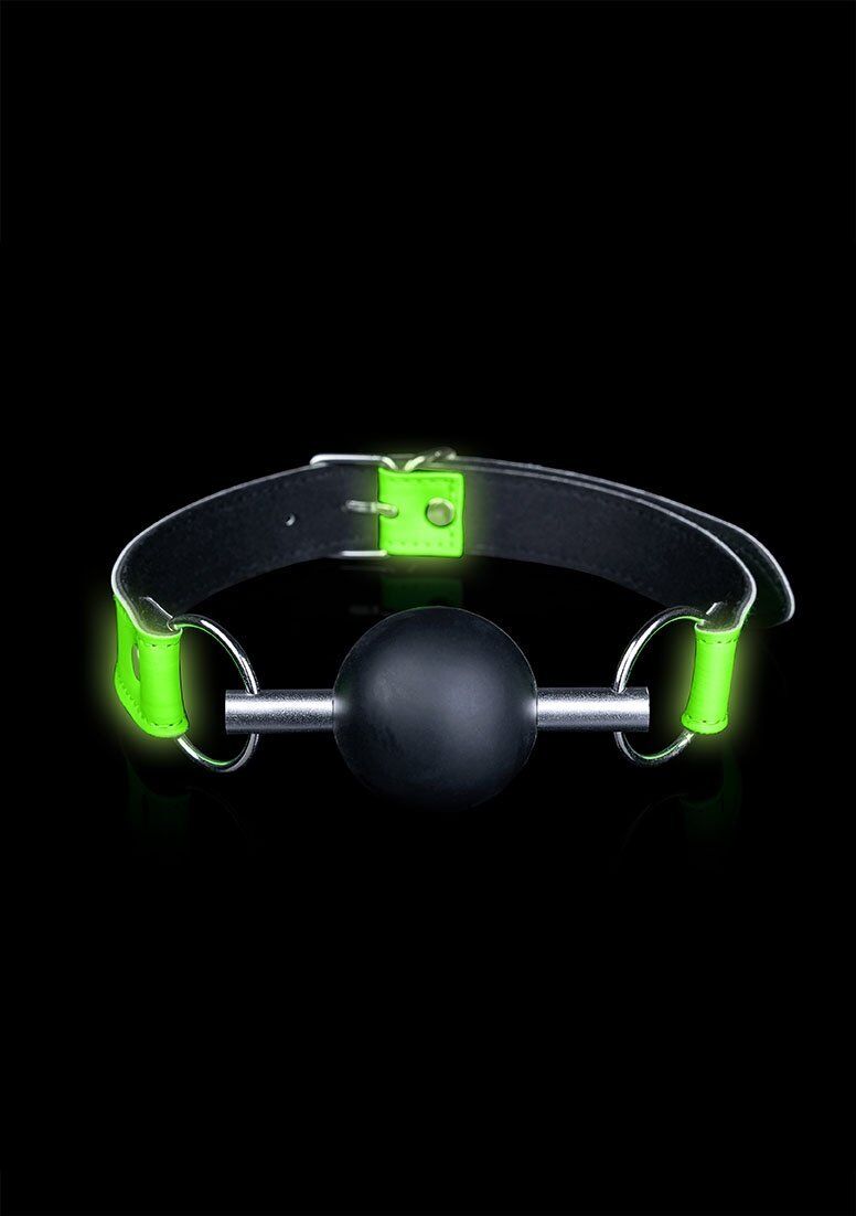 Ouch Fluo Baillon Ball dure Gag - Neon Green/Black