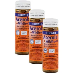 Hoyer Acerola+Wildfrucht Lutschtabletten Dreierpack 3X60 St