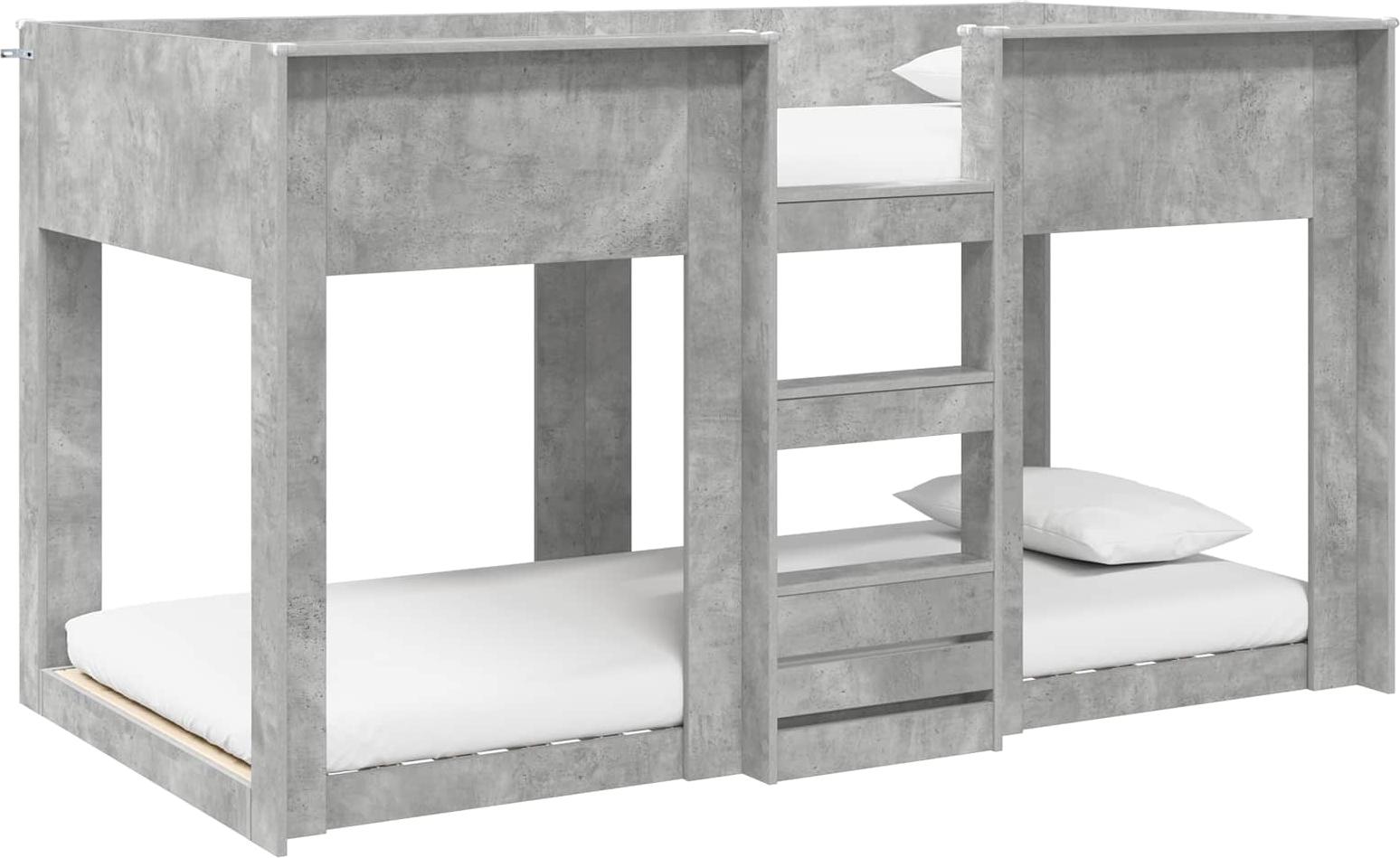 Etagenbett für Kinder Beton Grau 90 x 200 cm Holzwerkstoff