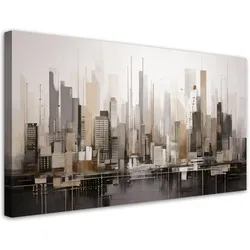 LEINWANDBILD Stadt Panorama Abstraktion 120x60cm