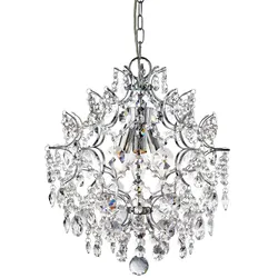Design Hänge Lampe Decken Leuchte Glas Pendel Schlaf Zimmer Kristall Beleuchtung chrom