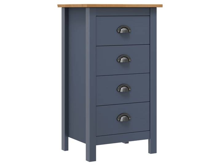 vidaXL Sideboard Hill Grau 46x35x80 cm Massivholz Kiefer