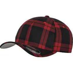 Flexfit® Tartan Plaid Cap, black / red, L/XL