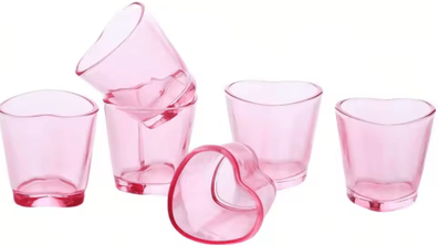 Inspire Picks 6PCS Heart Shaped Shot Glasses Reusable Acrylic Shot Glasses For Tequila, Whiskey & Party Drinks pink 6pcs
