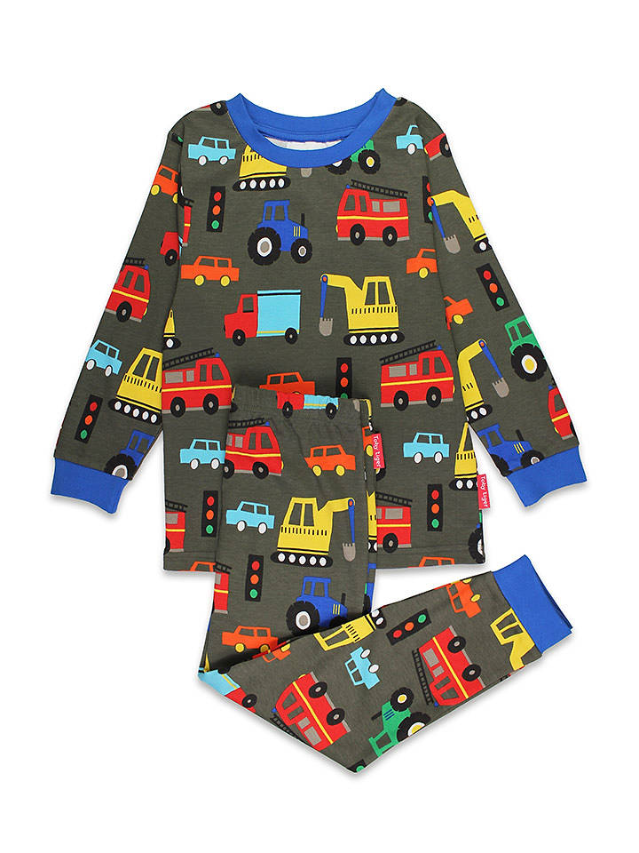 Toby Tiger Pyjama in Anthrazit/ Bunt - 86