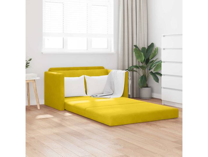 vidaXL Schlafsofa Sonnenblumen Gelb 124 x 71 x 78 cm Samt
