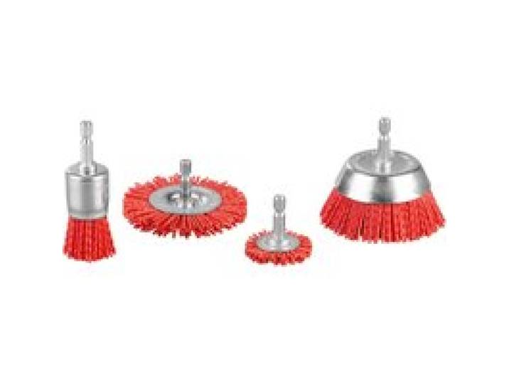 PARKSIDE® Jeu de brosses métalliques / Jeu de polissage / Jeu de brosses en nylon / Pompe pour perceuse, 4 pièces / 7 pièces / 1 pièce (set de brosses en nylon)